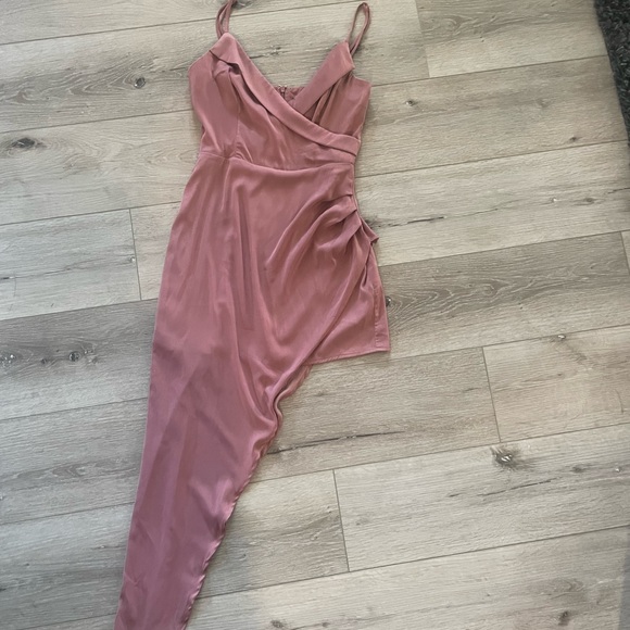 Lulu’s Let’s Celebrate Tonight Mauve Satin Dress - Picture 2 of 6